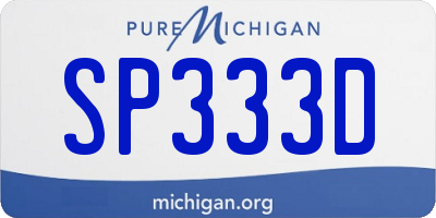 MI license plate SP333D