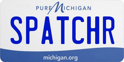 MI license plate SPATCHR