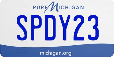 MI license plate SPDY23