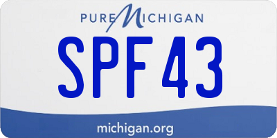 MI license plate SPF43