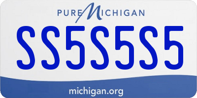 MI license plate SS5S5S5