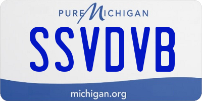 MI license plate SSVDVB