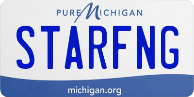 MI license plate STARFNG