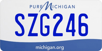 MI license plate SZG246