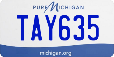 MI license plate TAY635