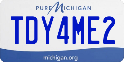 MI license plate TDY4ME2