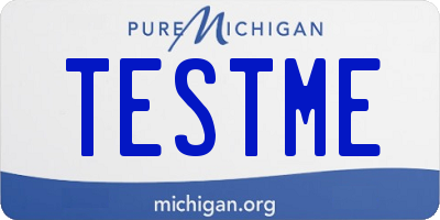 MI license plate TESTME