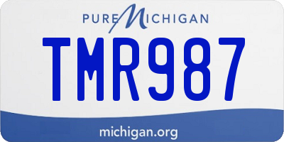 MI license plate TMR987