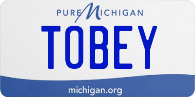 MI license plate TOBEY