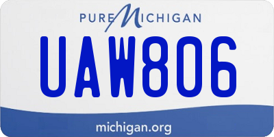 MI license plate UAW806