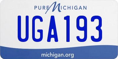 MI license plate UGA193