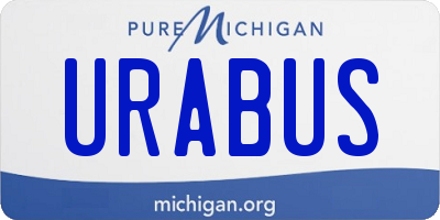 MI license plate URABUS