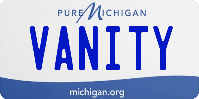 MI license plate VANITY