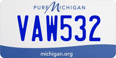 MI license plate VAW532