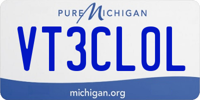 MI license plate VT3CL0L