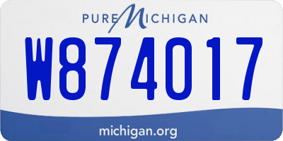MI license plate W874017