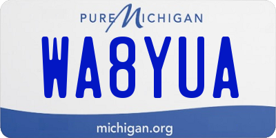 MI license plate WA8YUA