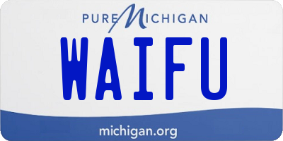 MI license plate WAIFU