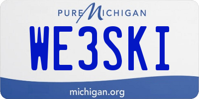 MI license plate WE3SKI