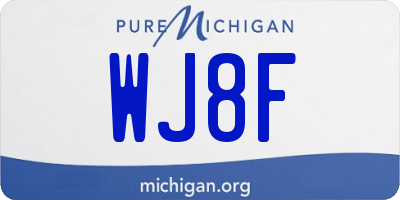 MI license plate WJ8F