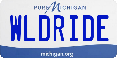 MI license plate WLDRIDE