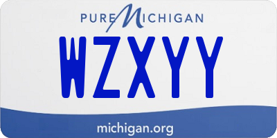 MI license plate WZXYY