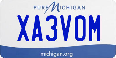 MI license plate XA3V0M