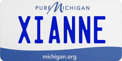 MI license plate XIANNE