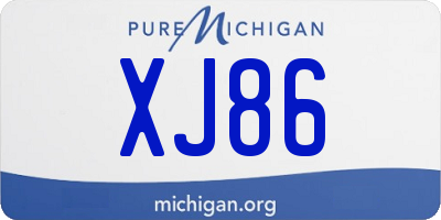 MI license plate XJ86