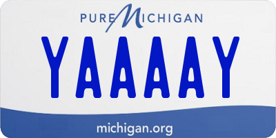 MI license plate YAAAAY