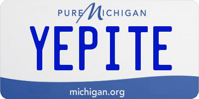 MI license plate YEPITE