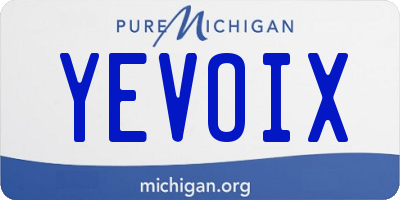MI license plate YEVOIX