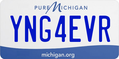 MI license plate YNG4EVR