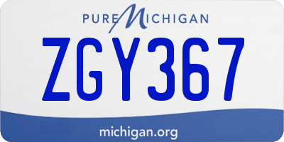MI license plate ZGY367