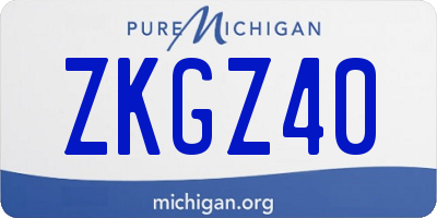 MI license plate ZKGZ40