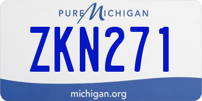 MI license plate ZKN271