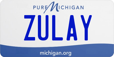 MI license plate ZULAY