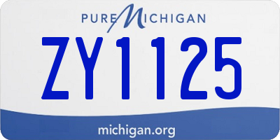 MI license plate ZY1125