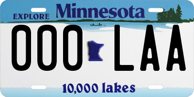 MN license plate 000LAA