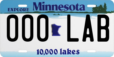 MN license plate 000LAB