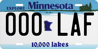 MN license plate 000LAF