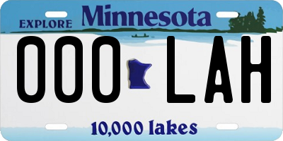 MN license plate 000LAH