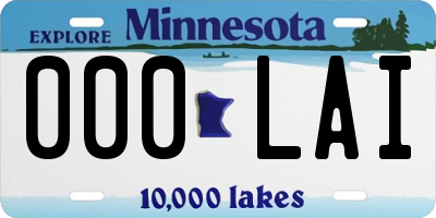 MN license plate 000LAI