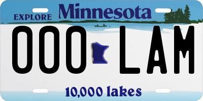 MN license plate 000LAM