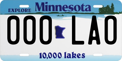 MN license plate 000LAO