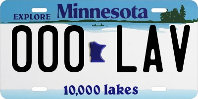 MN license plate 000LAV
