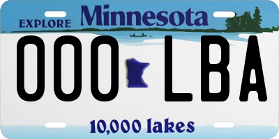 MN license plate 000LBA