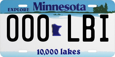 MN license plate 000LBI
