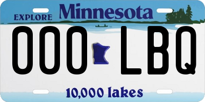 MN license plate 000LBQ