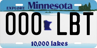 MN license plate 000LBT